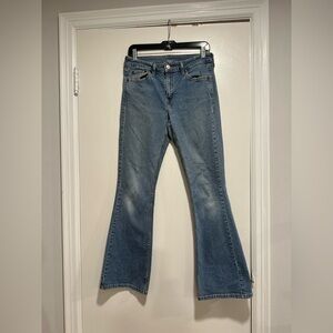 Vintage Levi 519 ‘04 Y2K Low Stretch Flare Jeans Juniors Size 9 JR M Dark Wash.